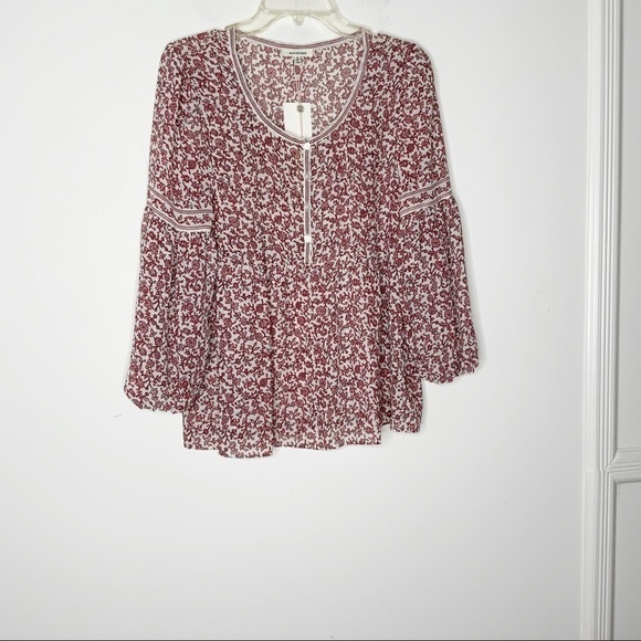 Max STUDIO bohemian style sheer blouse. Size S - Picture 7 of 9